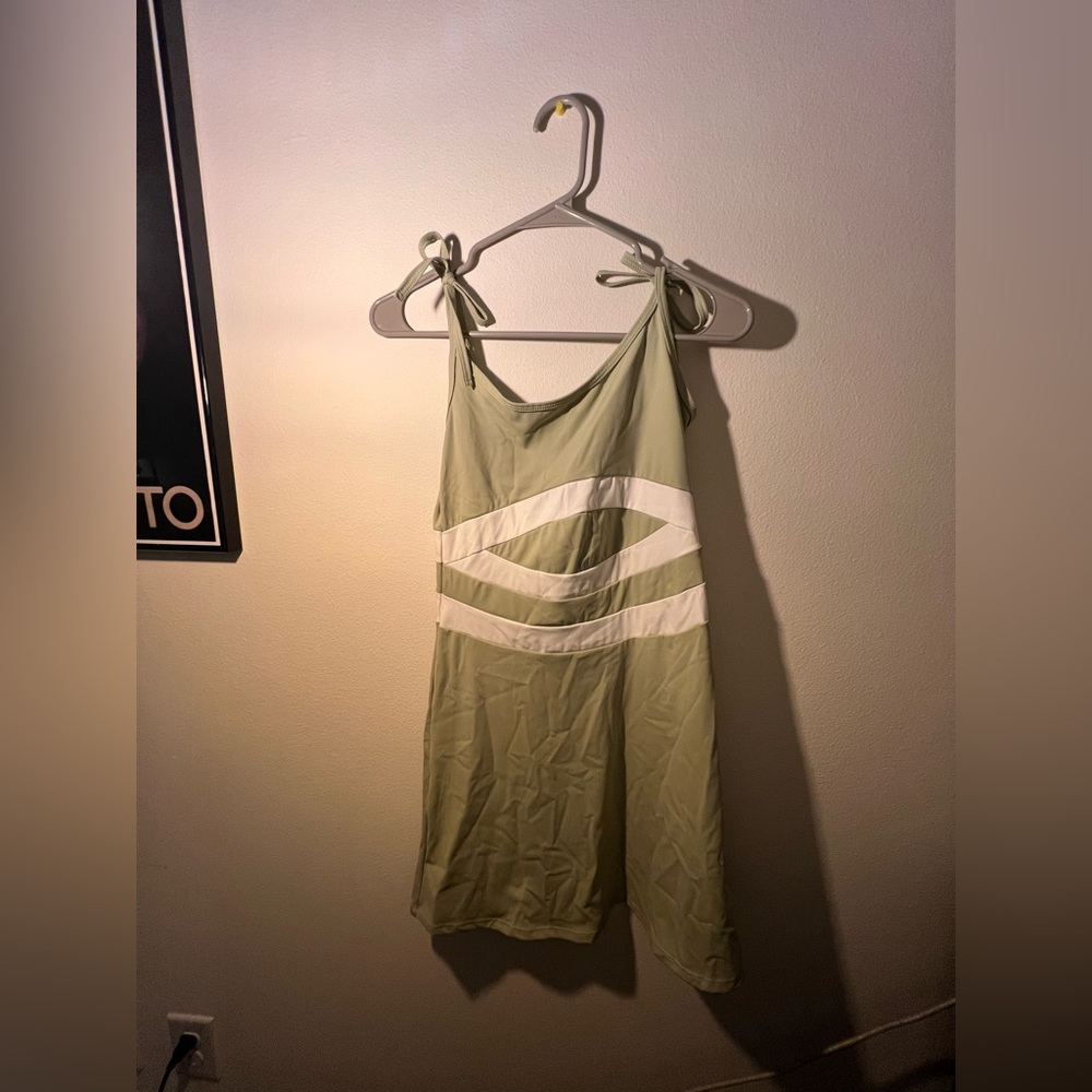 Urban Outfitters Green and White Midi Dress
